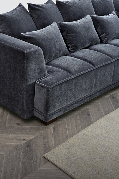 ALUXO® Gramercy Sofa Collection in Steel Grey Velvet