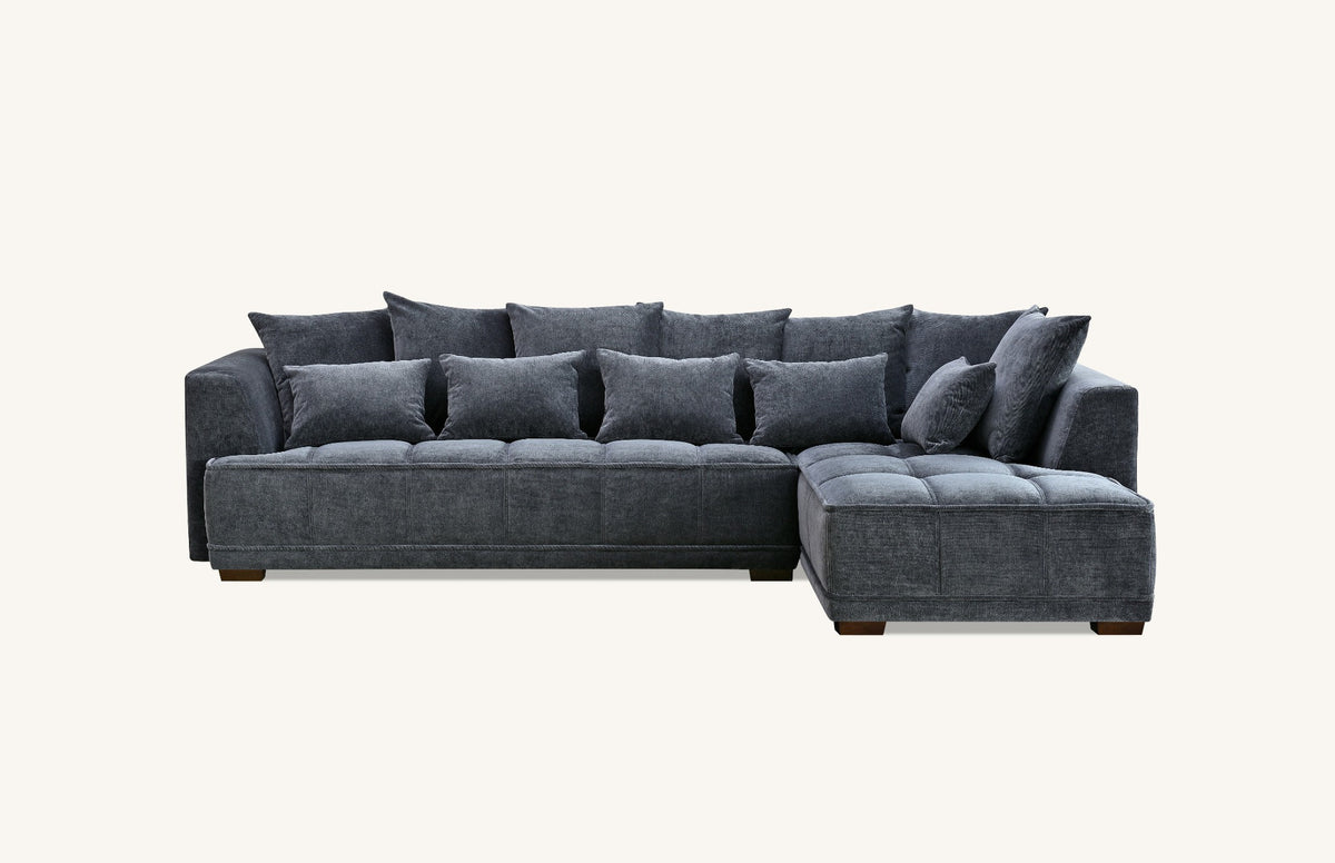 ALUXO® Gramercy Sofa Collection in Steel Grey Velvet