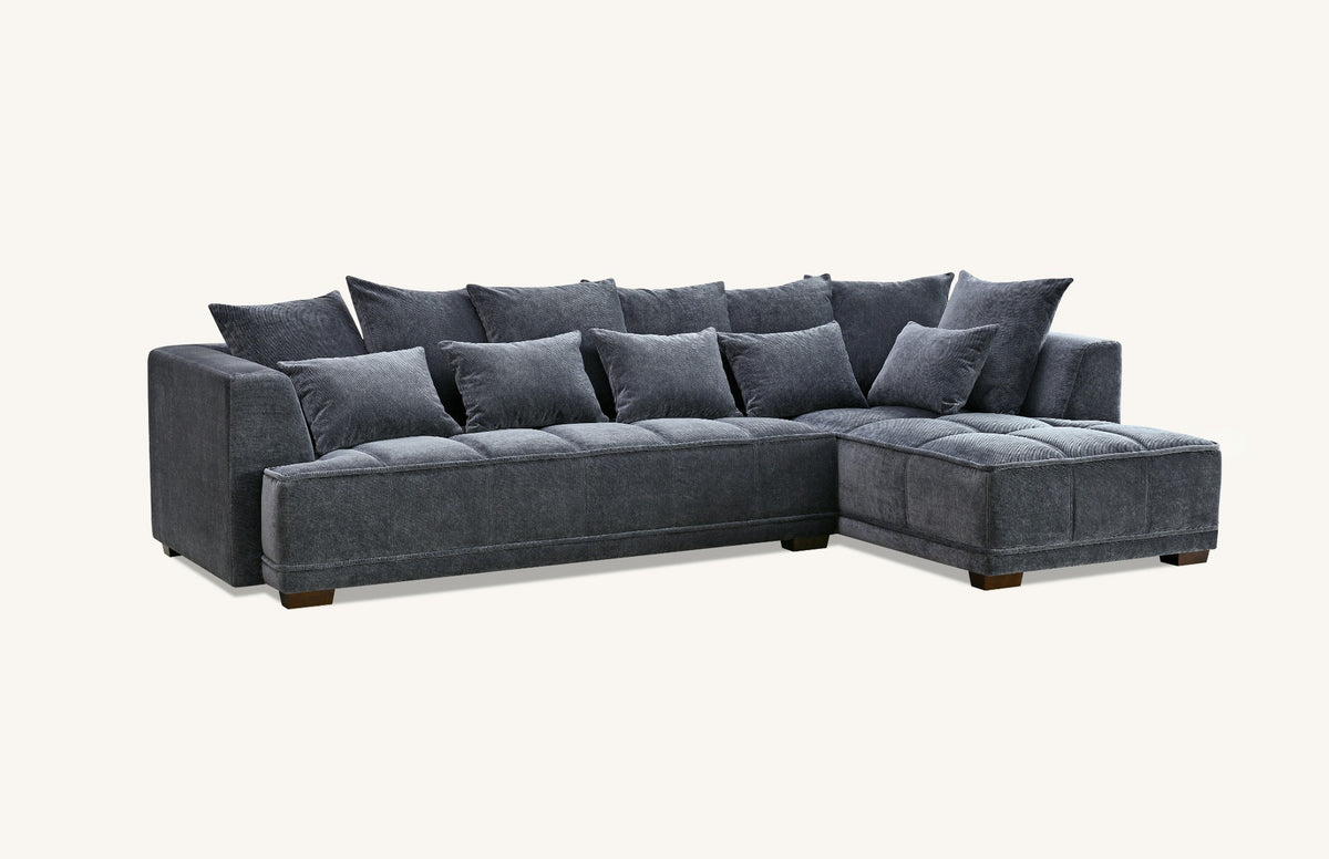 ALUXO® Gramercy Sofa Collection in Steel Grey Velvet